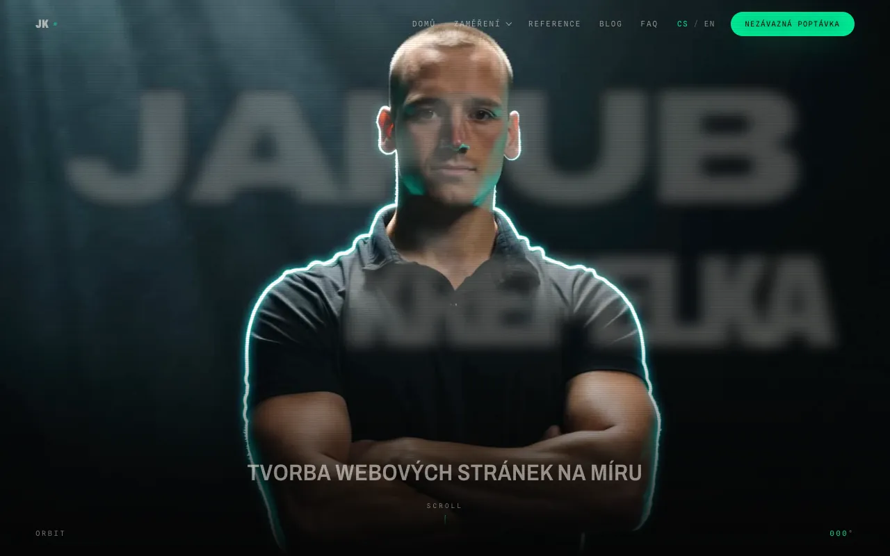 Úvodní obrazovka webu jakubkrepelka.cz